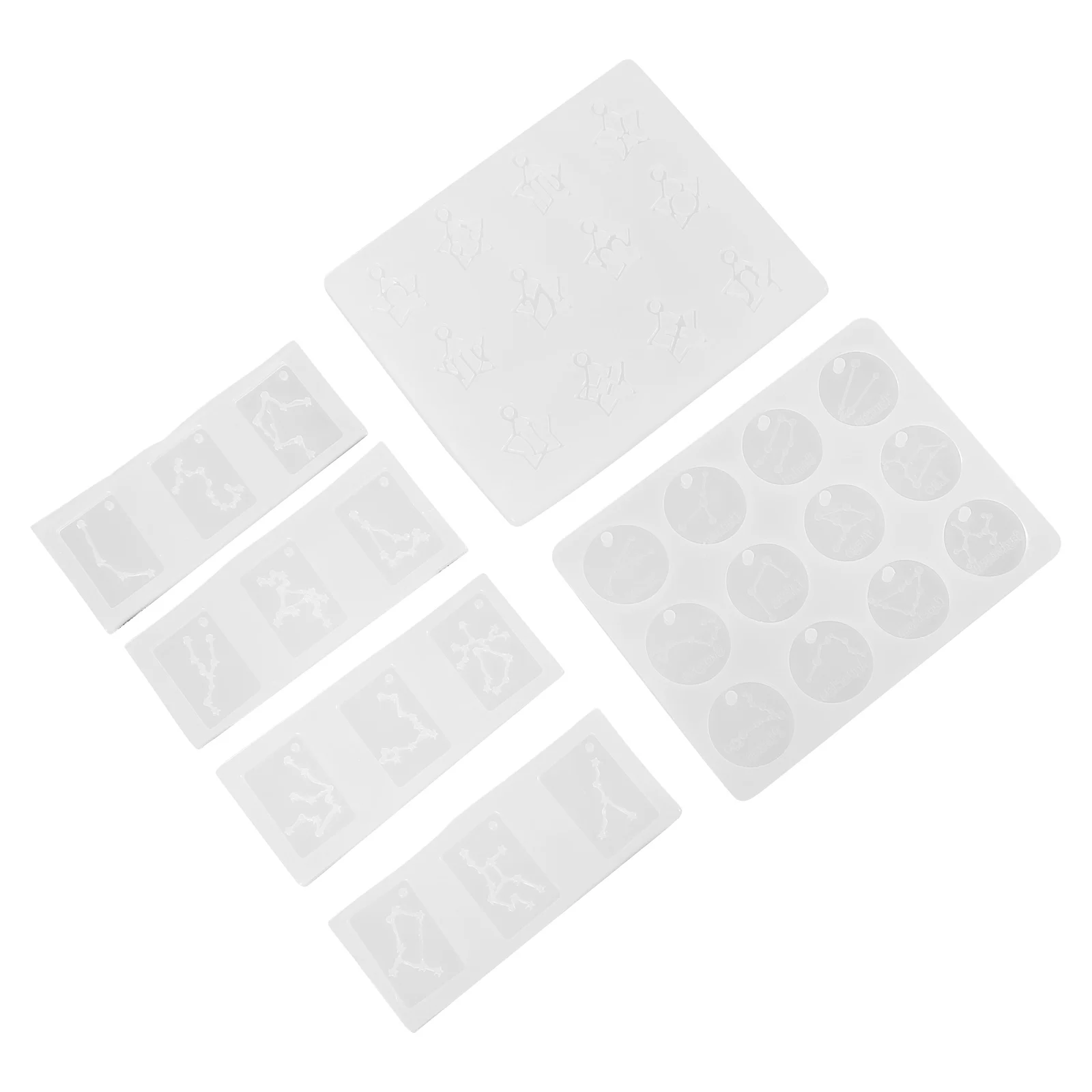 

6 Pcs Zodiac Silicone Molds for Necklace Pendant DIY White Color Easy Release Jewelry Accessories