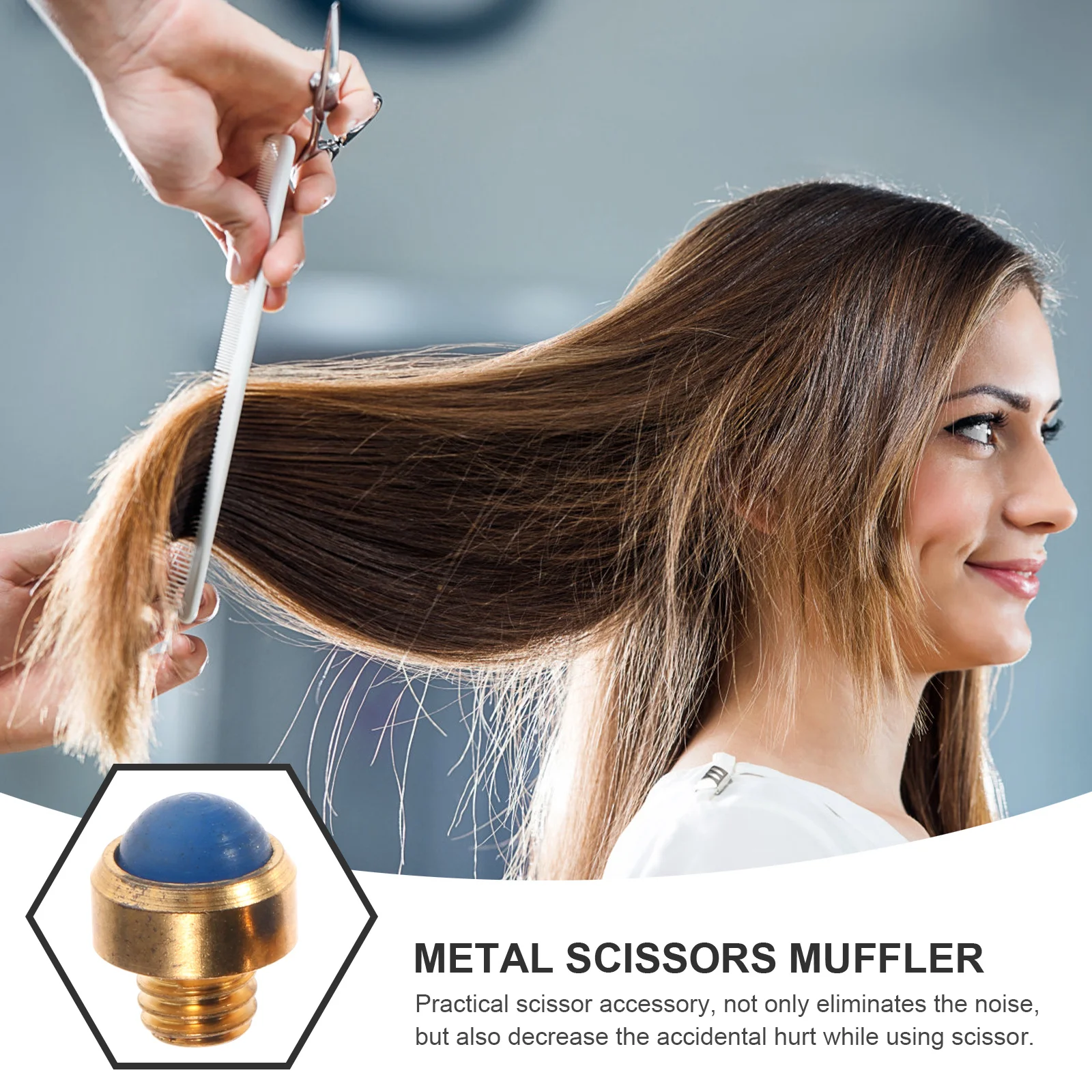 5 قطعة كواتم الصوت المقص كاتم الصوت المعدني القص المهنية استبدال الحد من الضوضاء مصدات قص الشعر التبعي #4