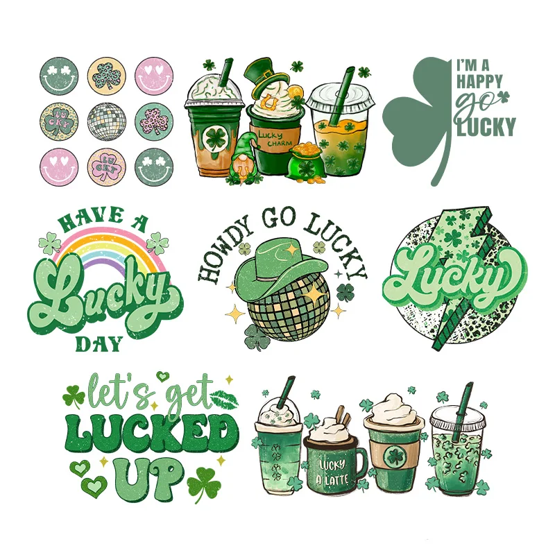 St Patrick'S Day Patch For Clothing DIY Washable Easter Thermal Sticker For Womoen T-Shirt Iron On Transfer Stickers Kids Decals