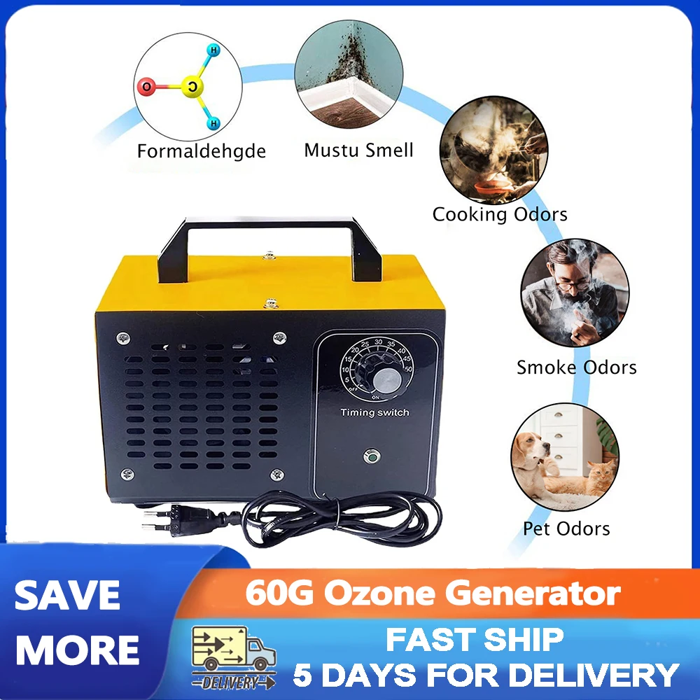 220V 60G generatore di ozono filtro dell'aria portatile 60g purificatore d'aria ozonizzatore home Ozon Cleaner rimuovi odore O3 Ozonizador