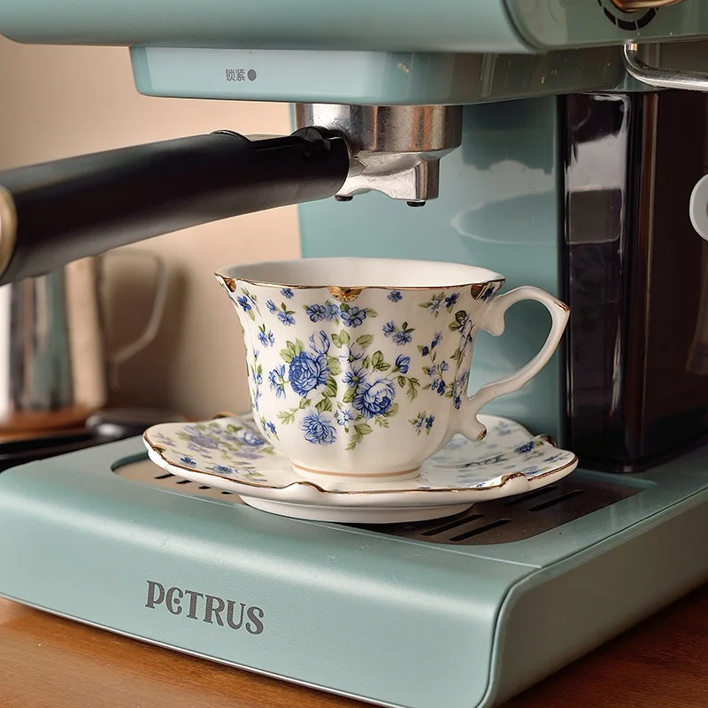 

Pastoral Floral Coffee Cup Set 200ML Ceramic Mug Saucer British Afternoon Tea Cup Teacup New Home Gift