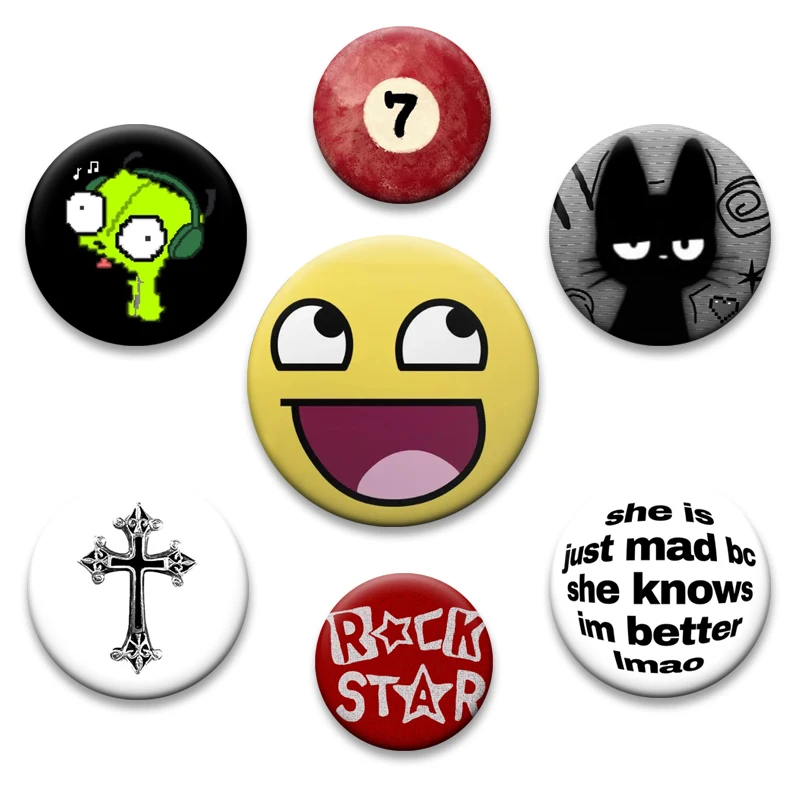 Broches de Personagens de Desenhos Animados Engraçados Y2K, Pins Estéticos Rawr Xd para Decoração de Bolsas, Roupas e Chapéus, Acessórios de Joias e Presentes