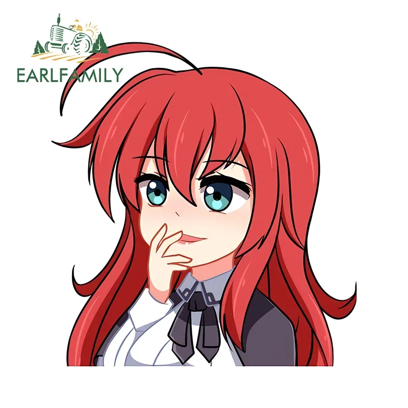 EARLFAMILY 13cm x 12.2cm Rias Gremory Peeker Car Accessoires Chibi Anime Amusing Stickers Motorcycle Vinyl Waterproof Decal