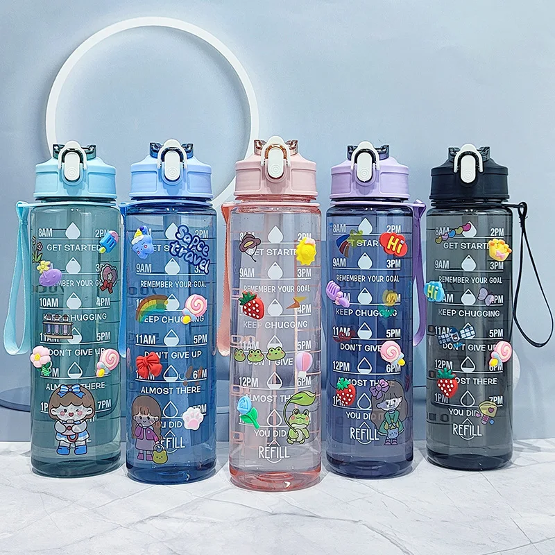 

800ML Sports Water Bottle Large Capacity Plastic Water Cup Portable Gym Fitness Jugs Outdoor Travel Leak Proof Drinking Kettle