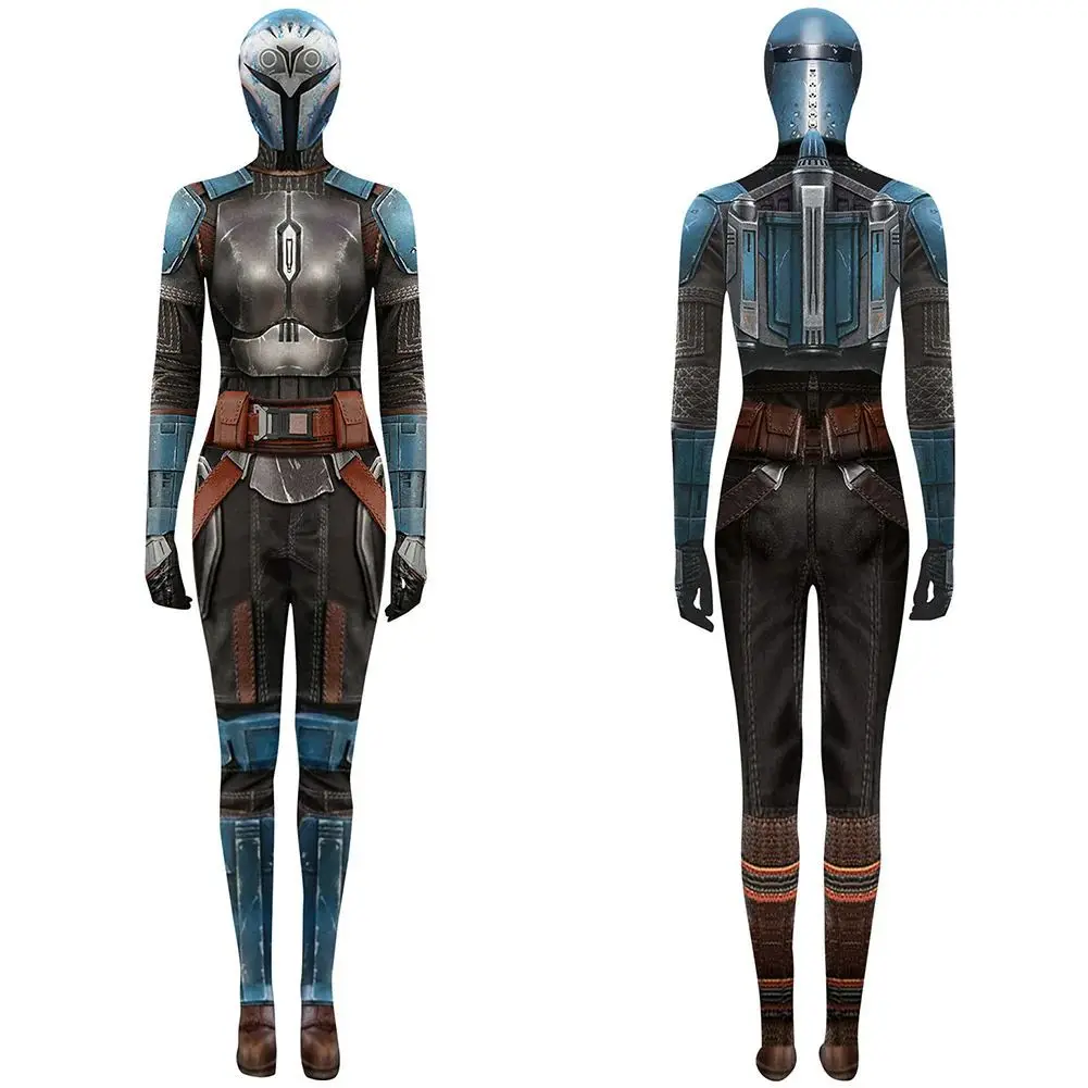بدلة SW The Mandalorian بدلة ثلاثية الأبعاد مع غطاء رأس أزياء تنكرية للهالوين ملابس أداء للأطفال البالغين