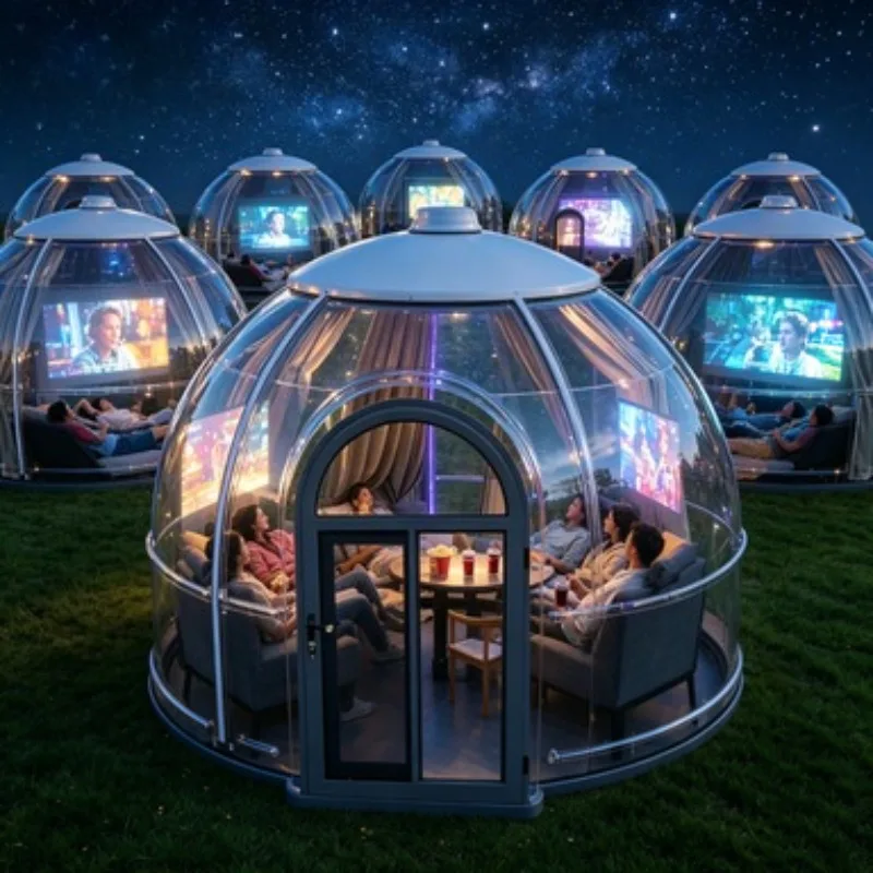 PC Bubble House Dome Tent Starry Sky Room 3m 5m 8m Transparent Geodesic Dome for Glamping Resort Sale