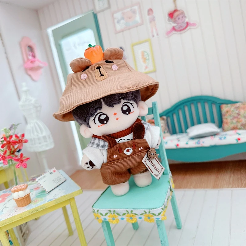 17cm 라부부 모자, 마카롱 파티 의상, 버킷/피셔맨 모자, 귀여운 인형 액세서리, 타이야끼 머리띠, 어린이/여아용 장난감