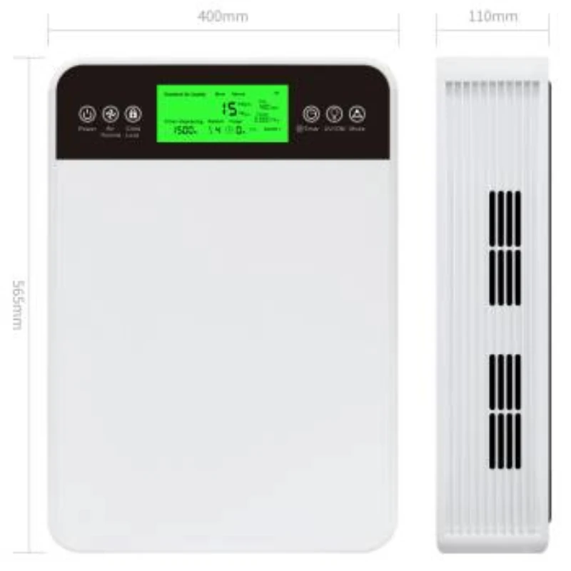 Strong performance pluggable hospital home uv air purifier LCD display varies with PM2.5 index air cleaning equipment hot sales