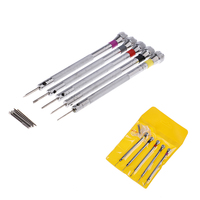 5x precision screwdriver set watch jewelry watchmaker repair tool 5 spare heads