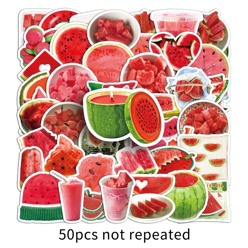 

50 шт., наклейки с арбузом и каракулями, INS, повседневные корейские модные наклейки сочных фруктов для ноутбуков, журналов, Kawaii, набор наклеек для скрапбукинга