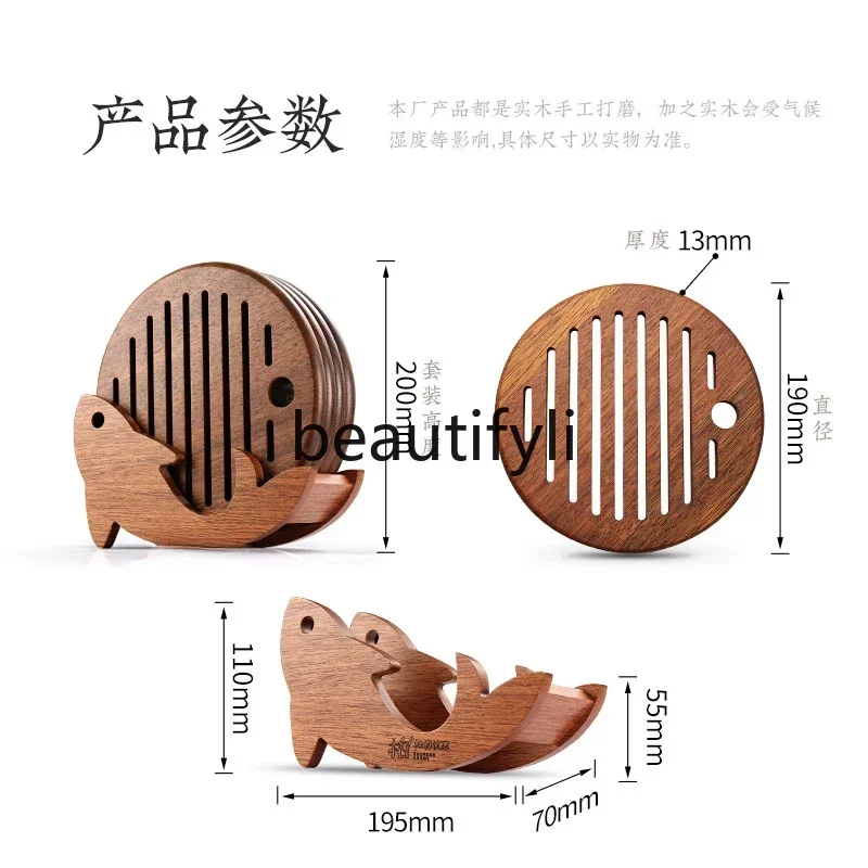 

Smt14 New Solid wood thermal insulation mat Household wood high temperature resistant dining table Plates Dishes Anti-scalding t