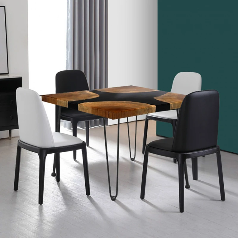 custom.Gmart Modern Epoxy Decorate Tables, Custom Made Home Furniture Solid Wood Dining Wooden Luxury Set Table Restaura