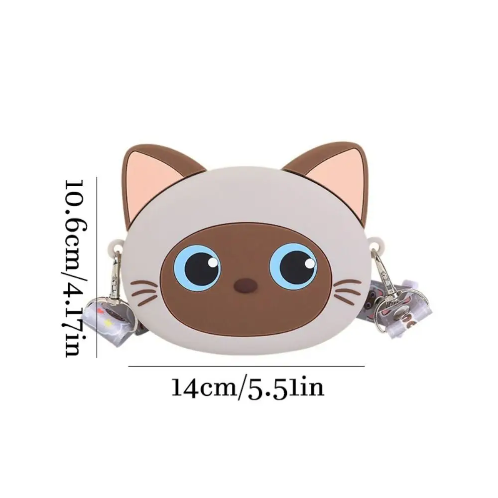 Mode Kitty Siamese Kat Tas Dier Cartoon Zwarte Kat Siliconen Tas Zachte Kawaii Kat Crossbody Tas Buiten