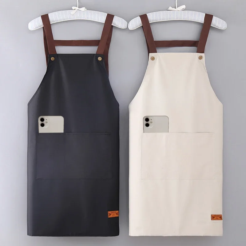 Printed Apron For Home Waterproof And Oil Proof Kitchen Work Apron Convenient Storage Apron For Men And Women Adult