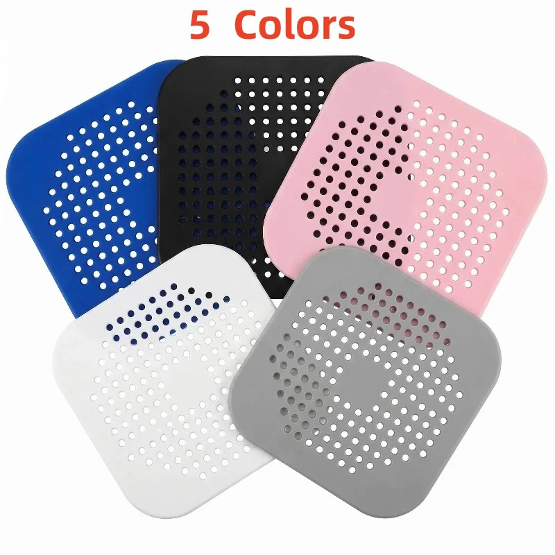 5‑Pack Random‑Color Hair Catcher Drain Filters, Universal Shower & Bathtub Drain Cover, Anti‑Clog Sink Strainer, Trap Hair & Debris for Kitchen, Bathroom Basin, Floor‑Drain, Household Plumbing‑Protection Supplies