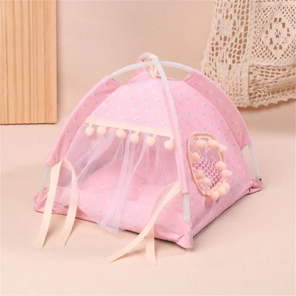 Cute 1:12 Dollhouse Tent Model Miniature Pink Travel Camping Decoration Simulation Toys Micro Scene Construction Mini Doll