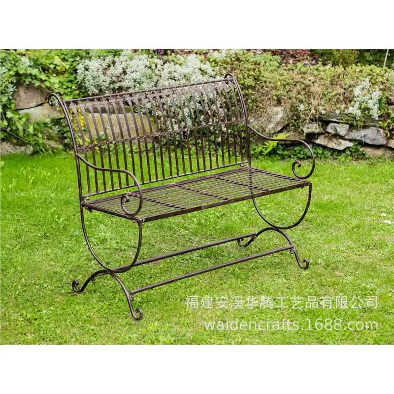 Outdoor park bench indoor leisure wrought iron double back chair garden balcony European leisure chair