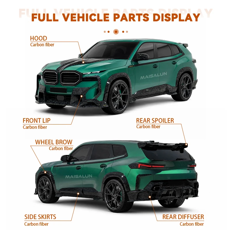 MSY‑Style Dry‑Carbon‑Fiber Conversion Body Kit Front Lip Rear Diffuser Side Skirt Exterior Aero PartsCar Partsold‑to‑new Upgrade