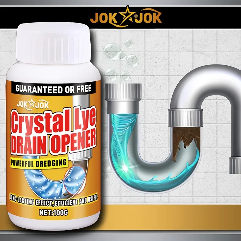 كريستال لاي استنزاف نظافة مسحوق 100 جرام قوية التجريف بالوعة المرحاض المطبخ RV المنزل بسرعة الشحوم مزيل صابون الشعر #3