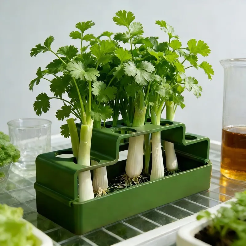 1/2pc 7-Hole Garlic Scallion Onions Hydroponic Planters Plastic Chives Seedling Tray Home Garden Flower Vegetable Nursery Pot