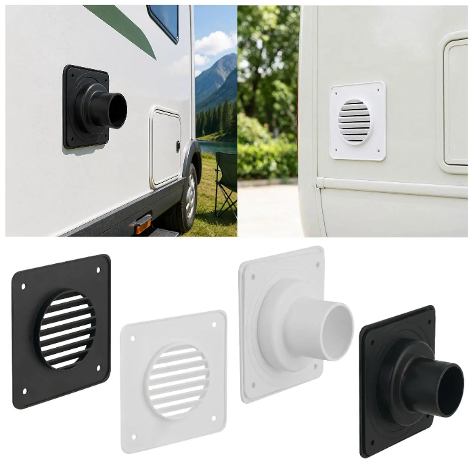 Battery Box Vent System with Louver Cover Efficient Heat Management Panel for RV Camper Accessories Vent Kit