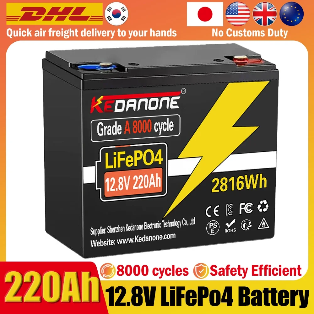 

Brand New LiFePO4 12.8V 24V 100ah 180ah 200ah 220Ah LiFePO4 Lithium Battery 100A BMS 6000+ cyclic for Inverter Solar RV