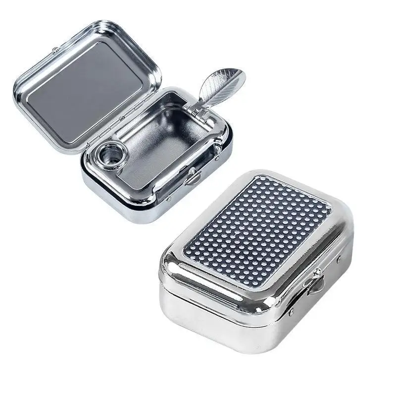New Stainless Steel Portable Ashtray With Sealed Lid Pocket Size For Outdoor Camping Driving Travel Use