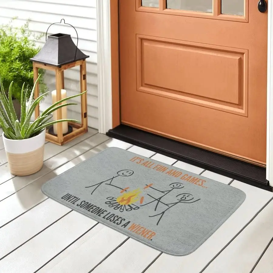 Funny Weiner Doormat Mat Rug Novelty Entryway Door Decoration Home Gift Ideas for Party Bonfire Games Hot Fun House Decor Access