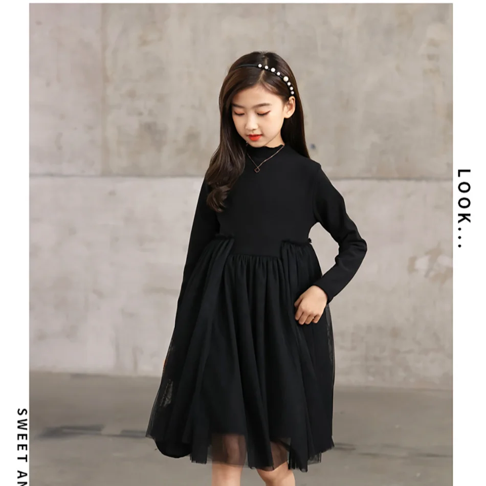 

Exquisite Girls Long Sleeve Tulle Casual Dress with Puff Sleeves for Spring Autumn Timeless Princess Look for Special Occasions