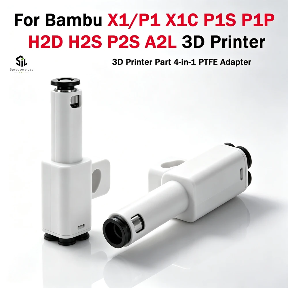 For Bambu Lab A2L P2S H2D H2S Bambu 4-in-1 PTFE Adapter Material Pipe Expansion Port AMS Connect 4 Feeding Modules Accessories