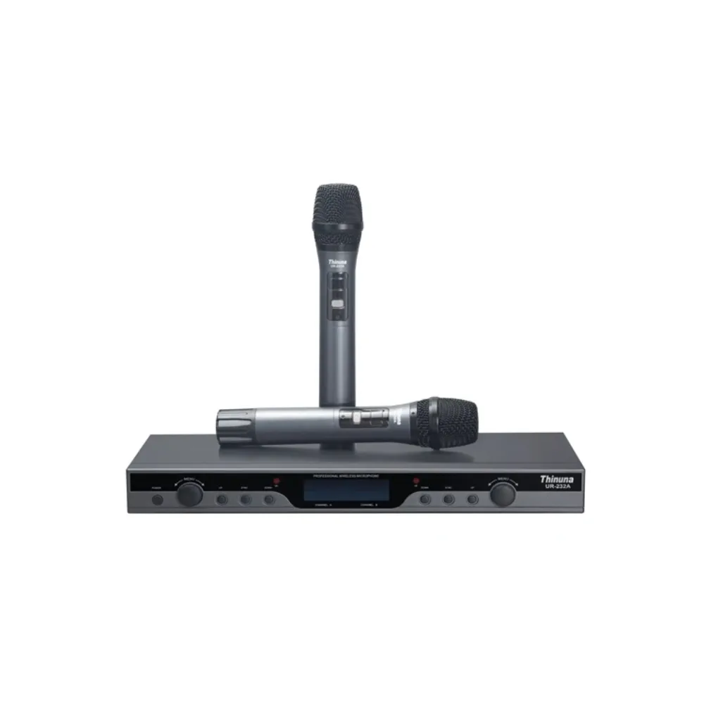 

Thinuna UR-232A Dual Channel Wireless Receiver IR Handheld Wireless Microphone Stage Singing Professional Microphones