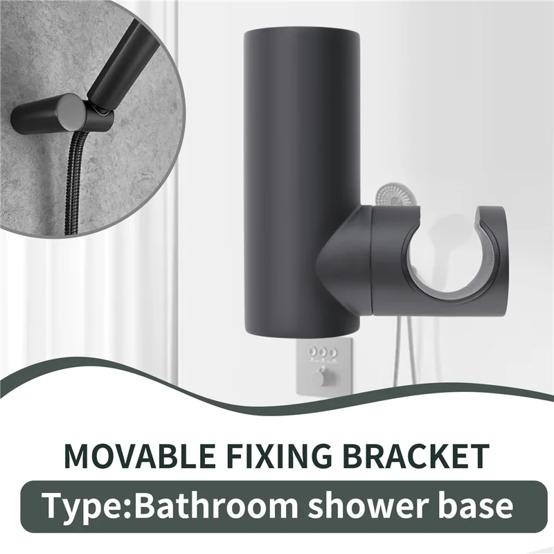 

Bathroom Shower Head Bracket Brass Wall-Mounted Black Durable Portable Shower Holder Bath Accessories