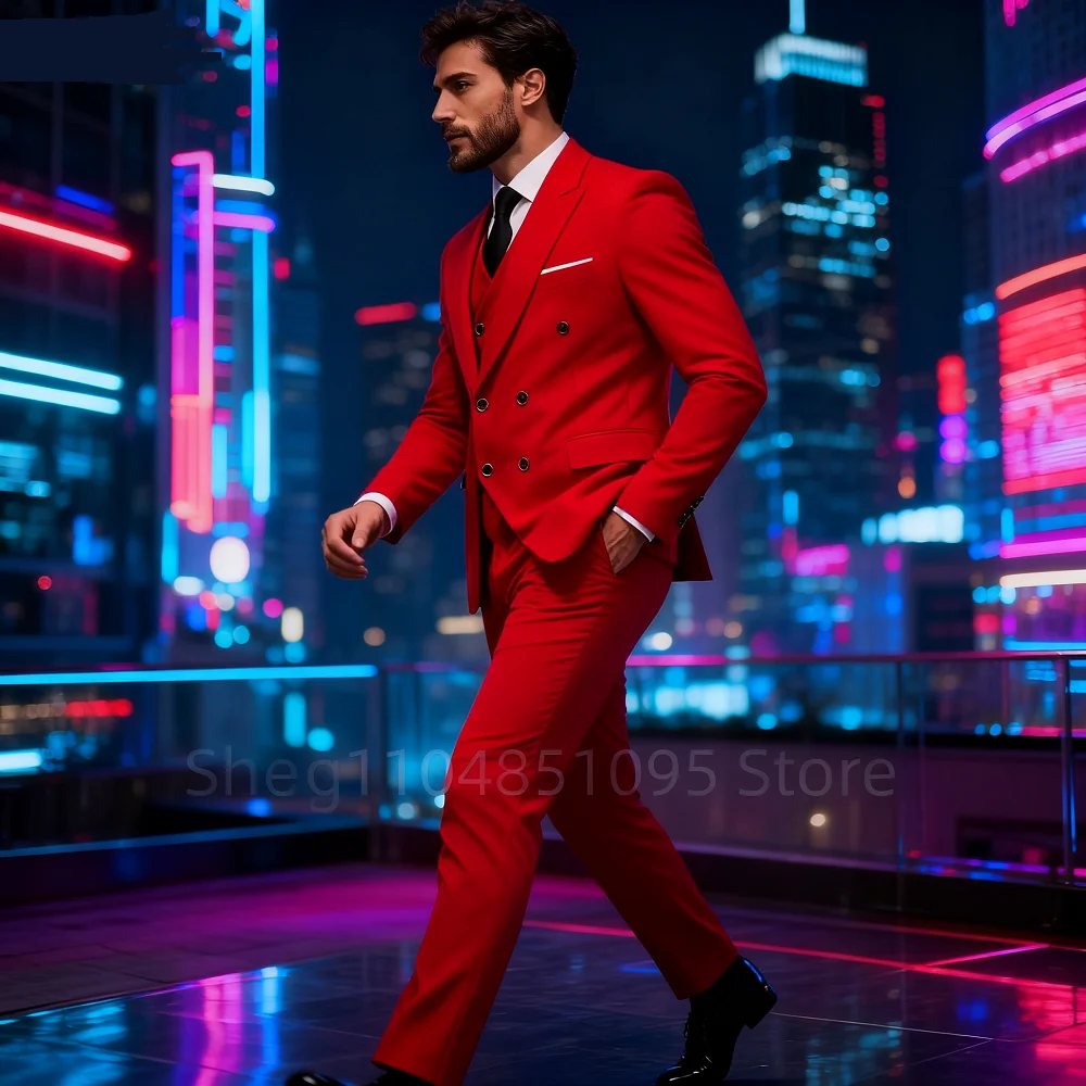 

Мужчины, куртка, жилет, брюки, приталенный крой, пиджак с пиковыми лацканами, костюм жениха, мужской смокинг, элегантный, зеленый, 3 шт.