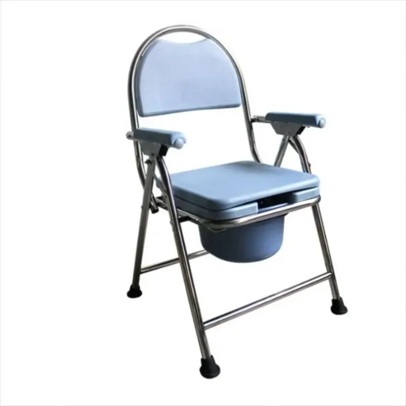 good price Economic hospital toilet commode chair with bedpan Chromed Steel Commode Chair