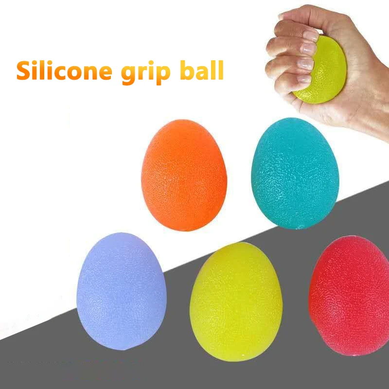 Silicone Hand Grip Ball Egg Gym Fitness Finger Heavy Exerciser Strength Muscle Recovery Gripper Trainer Stress Reliever Squeezer