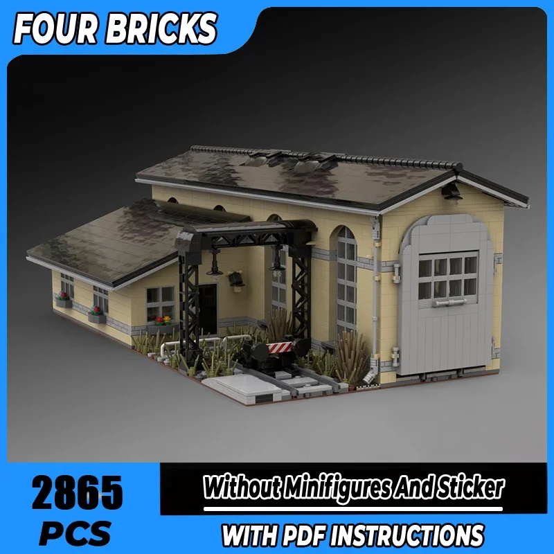 

Moc строительные блоки локомотив сарай технология модульные кирпичи модель подарки рождественские игрушки наборы «сделай сам» сборка