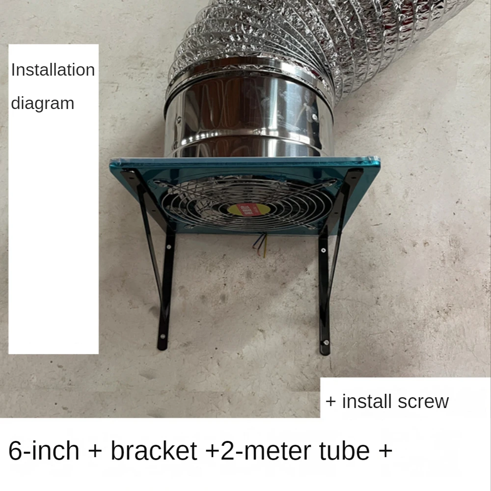 8 inch Kitchen Simple Range Hood 125W High-Power Wall-Mounted Small Ventilator Household Mute Large Suction For Restaurant Home