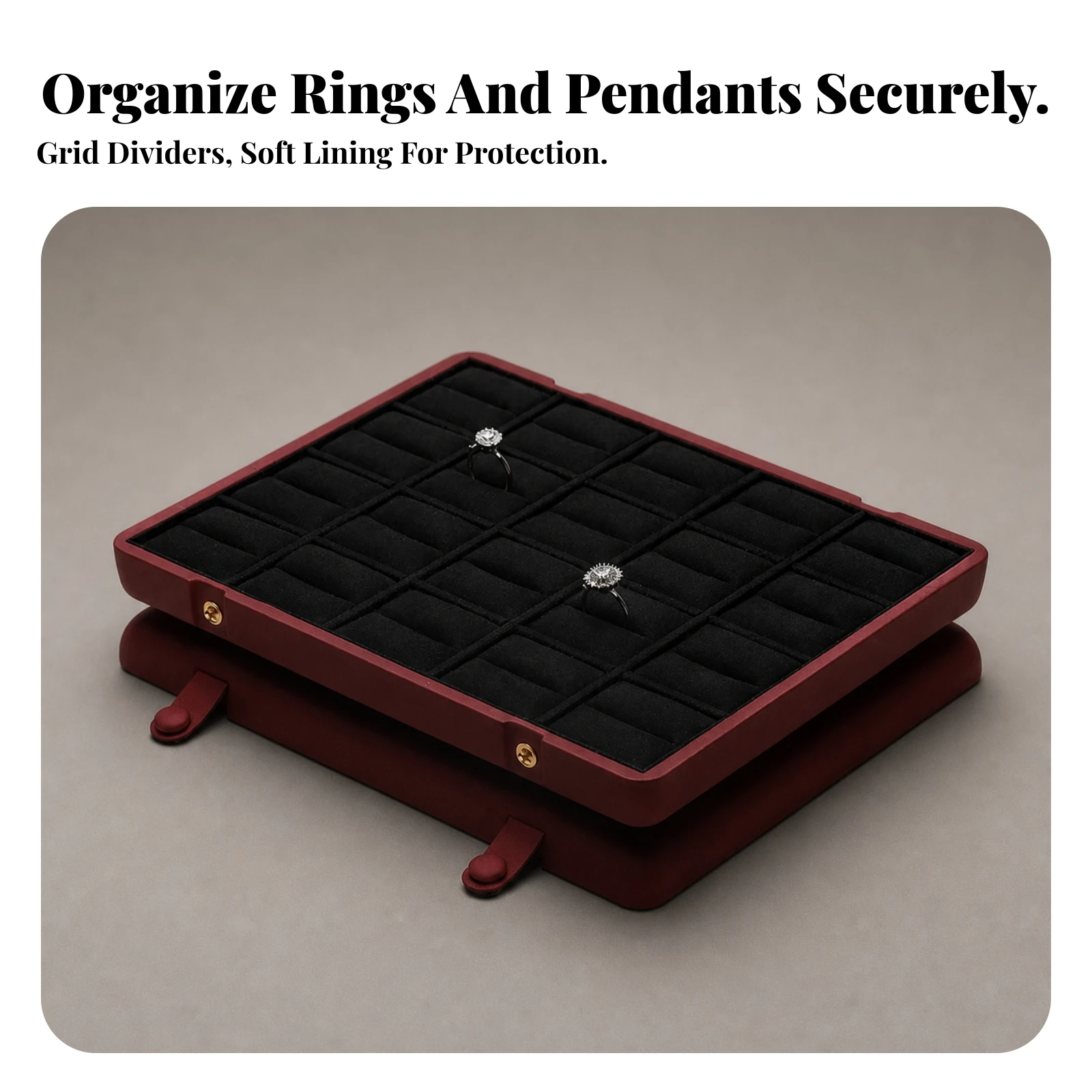 Jewelry Storage Box Sturdy Jewelry Display Box Container Compact Decorative for Countertop, Travel