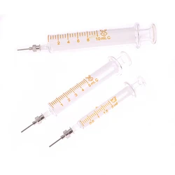 Glass Syringe Mobile Phone Repair Special Welding Oil Welding Container Syringe Metal Needle 2ml 5ml 10ml Syringe