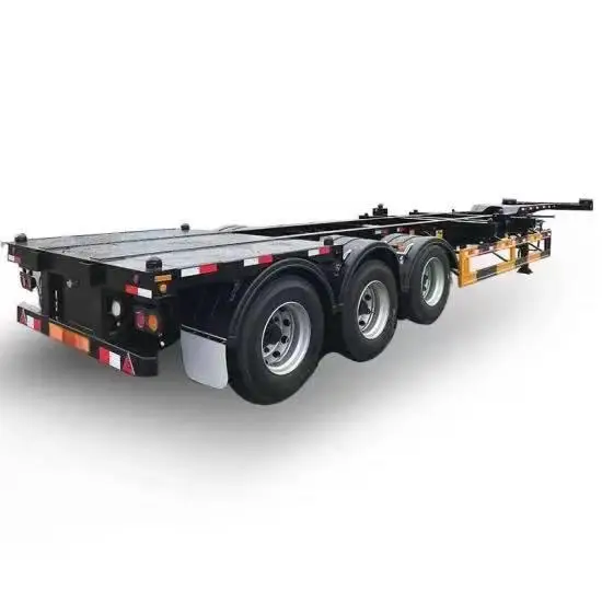 New Design 3 Axle Steel Skeleton Flatbed Semi Trailer