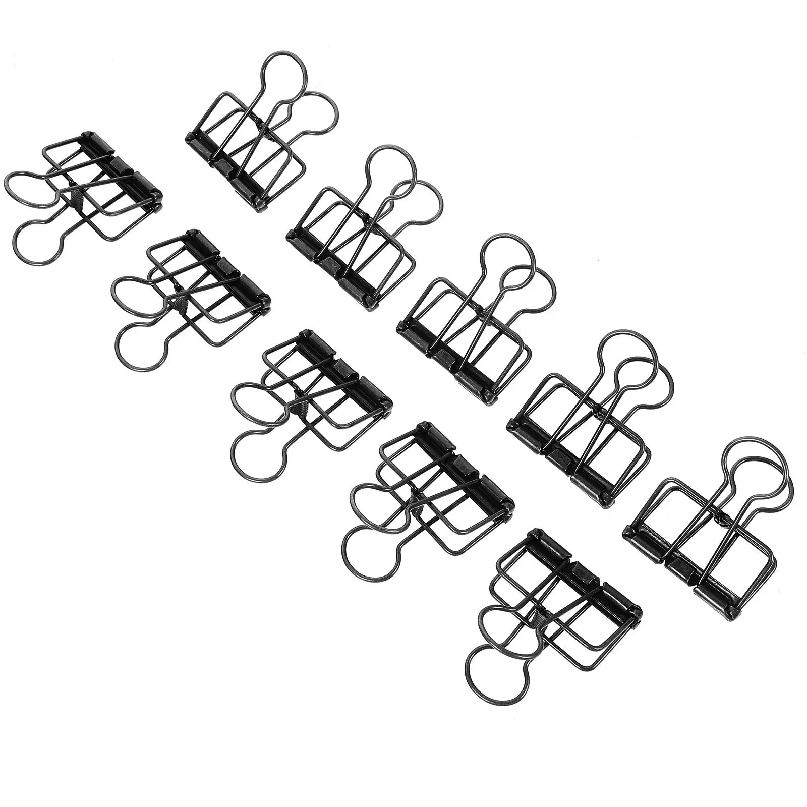 10pcs Bright Metal Binder Clips Office Supplies Document Paper Files ganizer Tone Medium Size