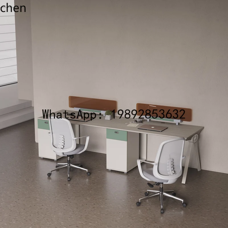 workstation desk four-person desk and chair combination clerk computer  staff company screen double seat staff