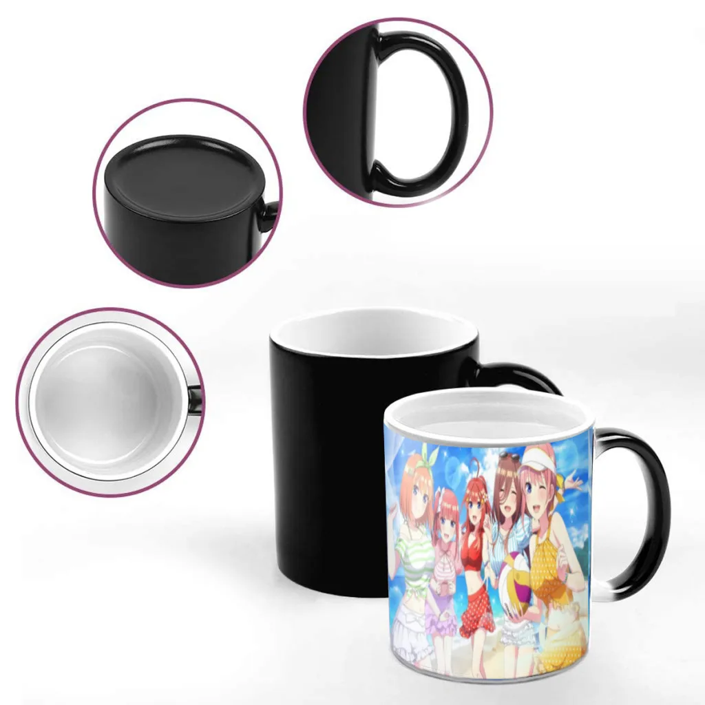 The Quintessential Quintuplets Anime Magic Hot Cold Heat Temperature Sensitive Color-Changing Coffee Tea Milk Mug Cup