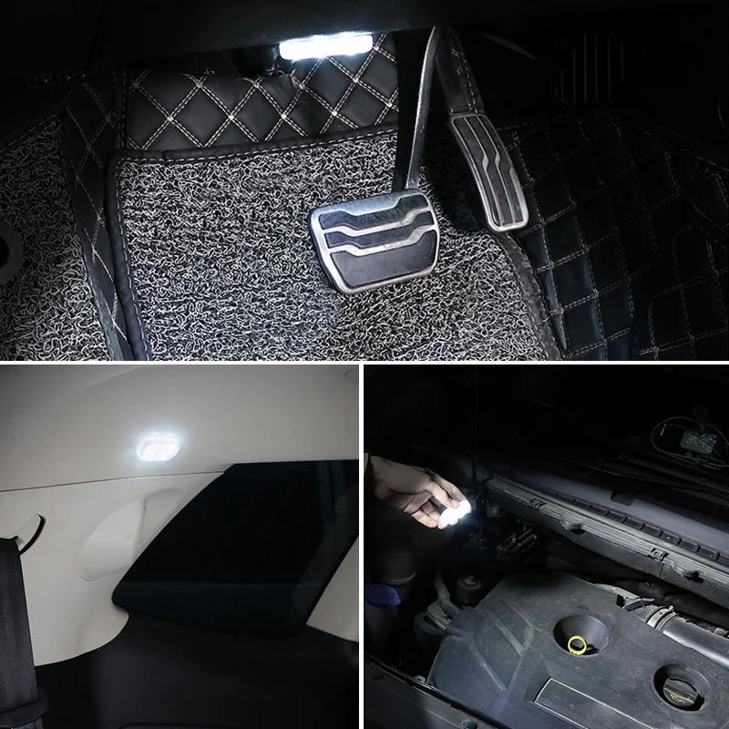 Car LED Lights Touch Wireless Indoor Auto Ceiling Light Roof Reading Lamps For Door Feet USB Charging