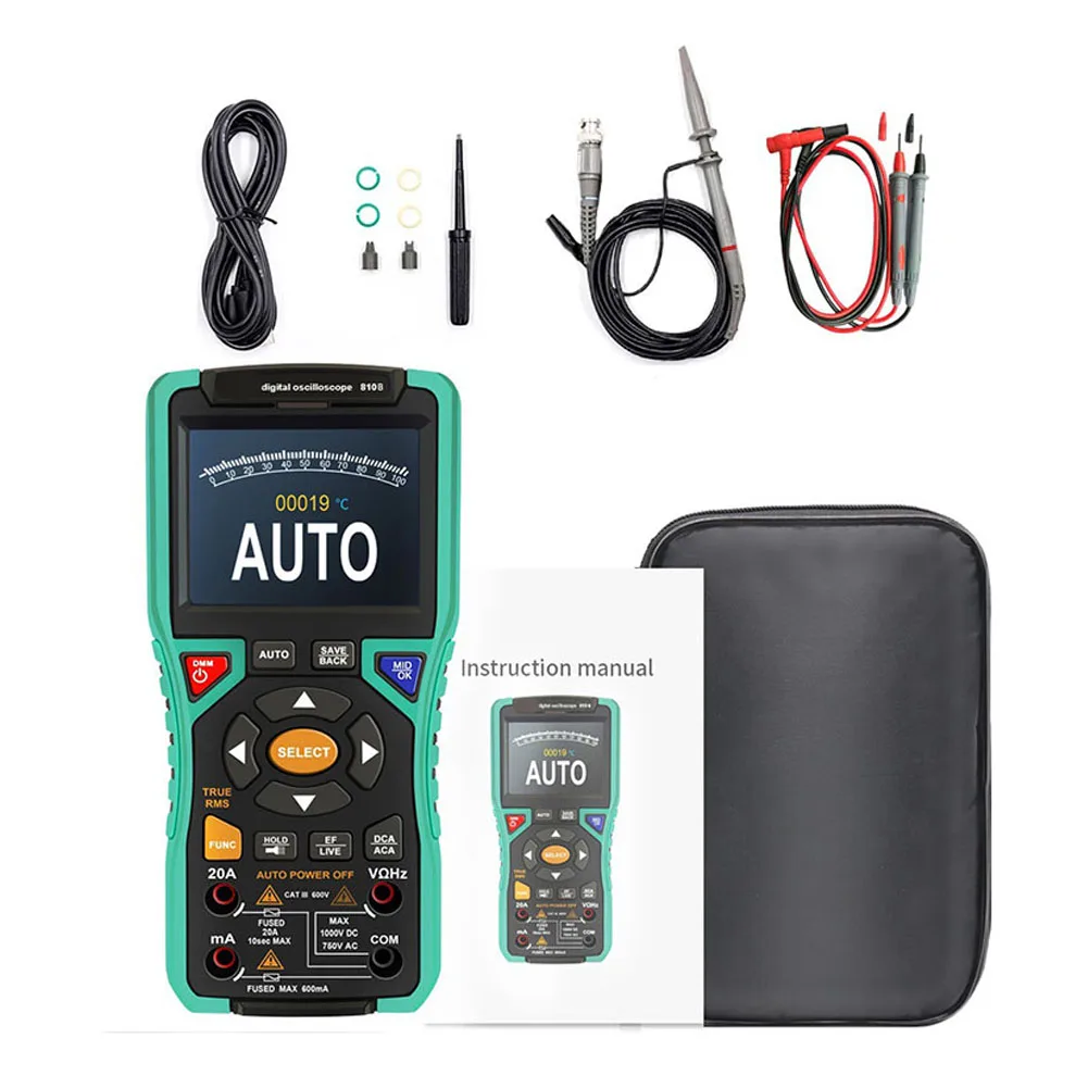 True RMS Multimeter Tool 10MHz Digital Oscilloscope Real-time Sampling Mode Drop-resistant Shell For Professional Debugging