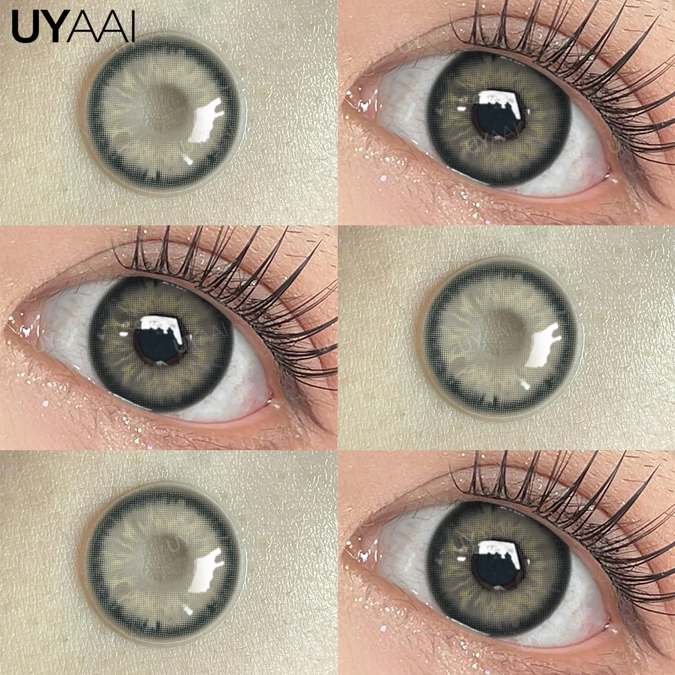 UYAAI 1 Paar farbige Kontaktlinsen, Make-up, blaue Schüler, natürliche braune Linsen, hochwertige grüne Farbe, Augenlinse, kosmetische Farbe – Detail 24