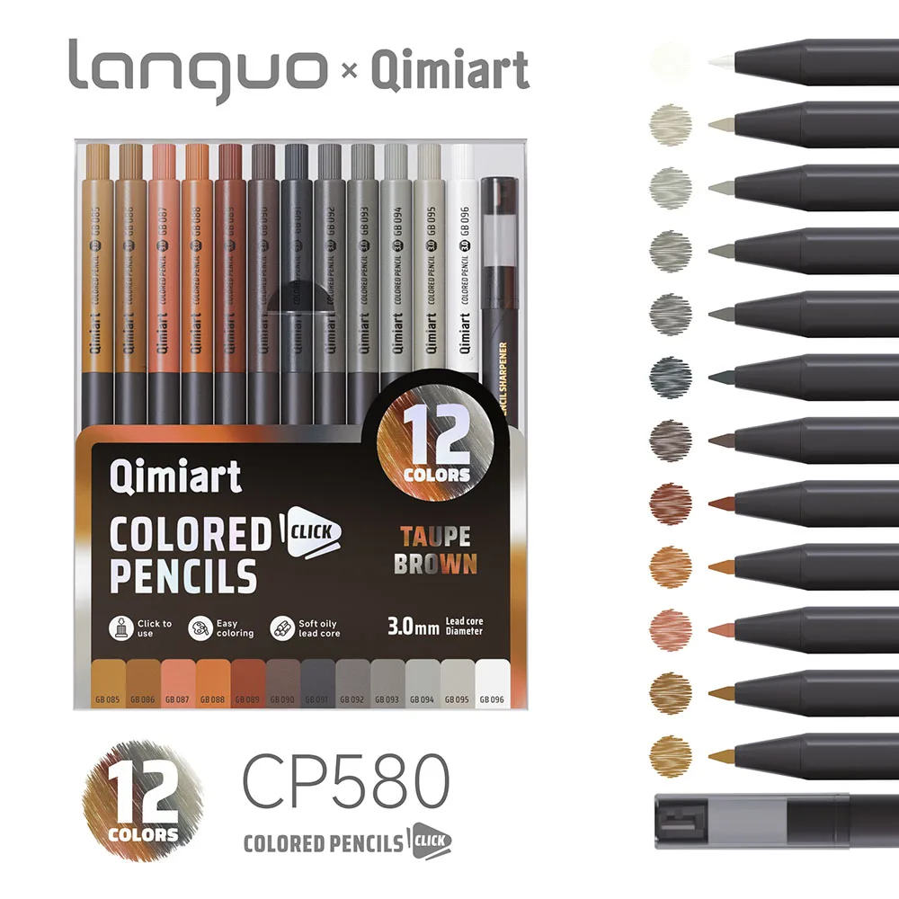 Languo 12/96 Farben Klick-Buntstifte 3,0mm Ölbasierte Weichkernstifte zum Zeichnen, Skizzieren, Malen für Malbücher und Kunstbedarf – Detail 28