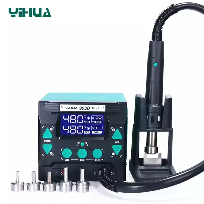 

YIHUA993DM-IV One-button Cold/hot air Conversion Desoldering Microcomputer Temperature Control BGA Rework Welding Station Repair