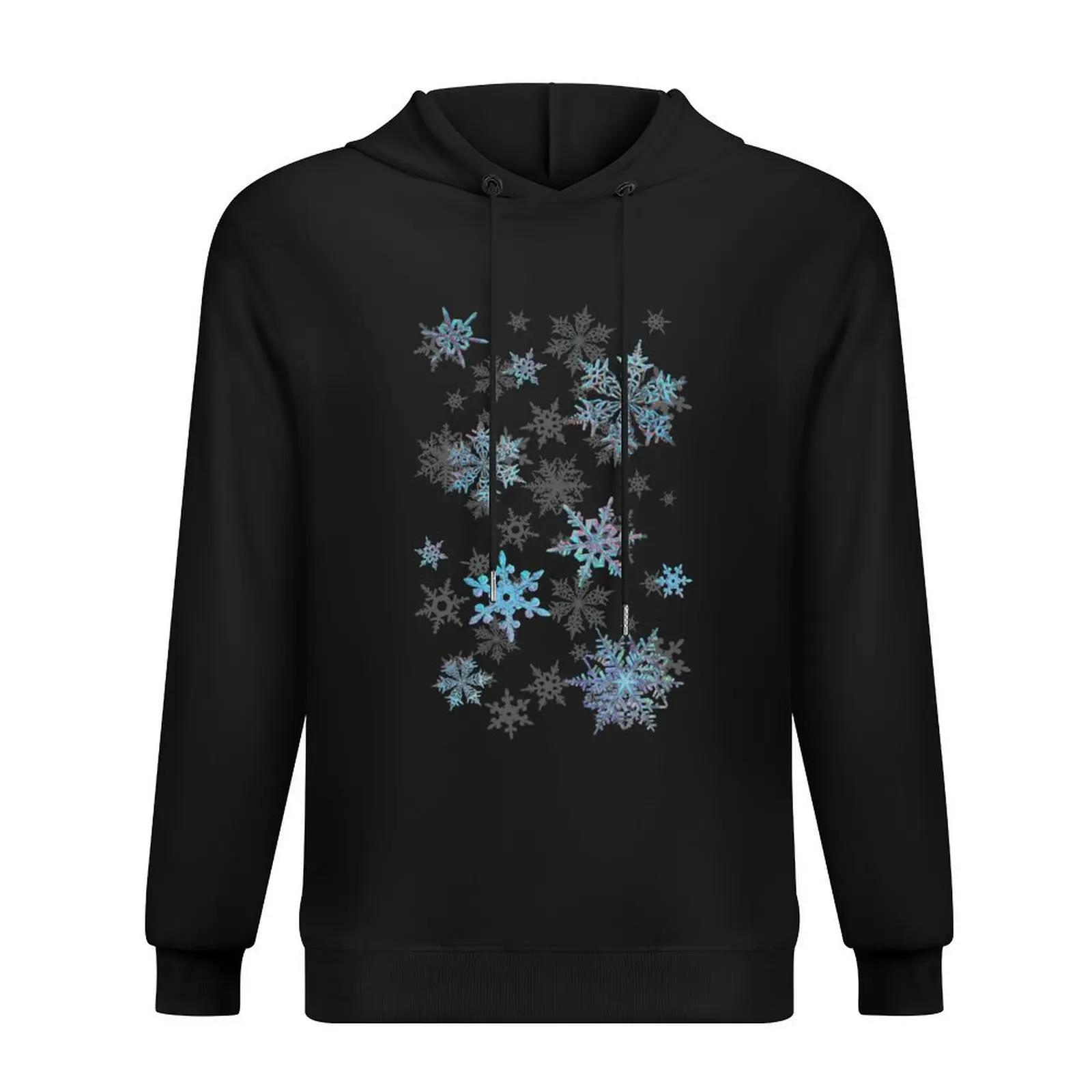 

Embroidered Snowflakes blue on white Hoodie japanese style men clothes autumn jacket men graphic hoodies