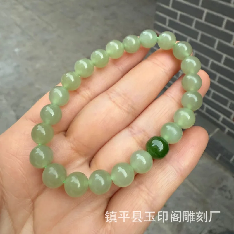 Natural Hetian , Premium Green Single-Loop Bracelet Women, Jade Jewelry Holidays